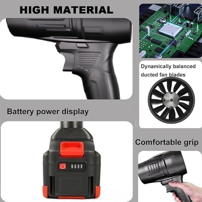 Electric Handheld Air Blower, 48V Cordless Turbo Blower for Home, Car And Outdoor, High-Speed Air Blower with Rechargeable Battery And Fast Charger - Image 3