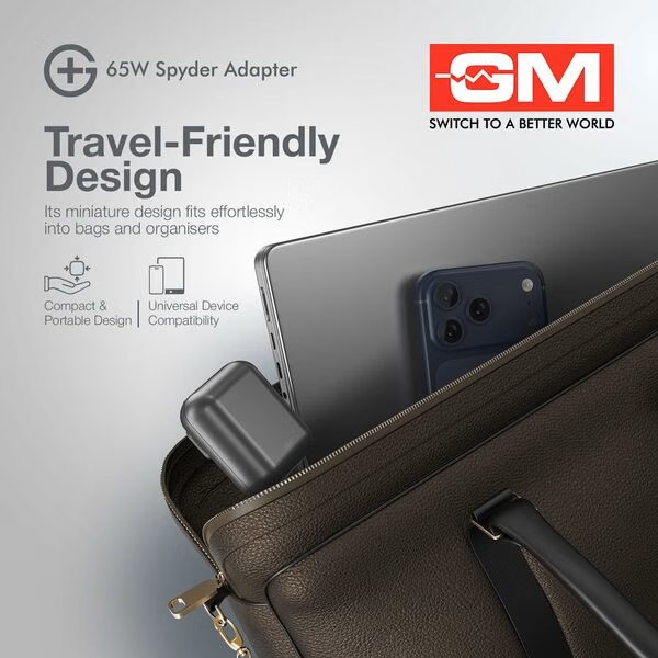 GM G+ 65W Spyder GaN Adapter Adapter only 65W Adapter Grey - Image 5