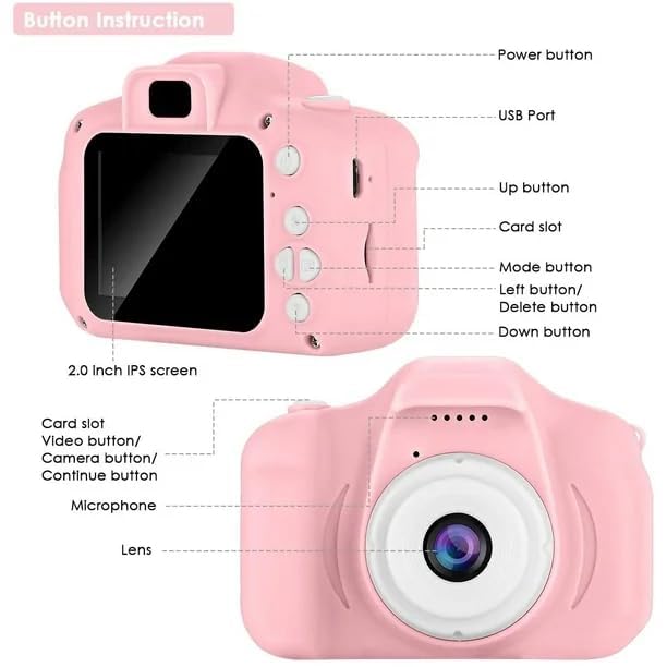 Kids Digital Camera Toy 3.0MP 1080P HD Video Camera with Games 2-Inch Screen with No Printer USB Rechargeable, Multicolour - Image 9