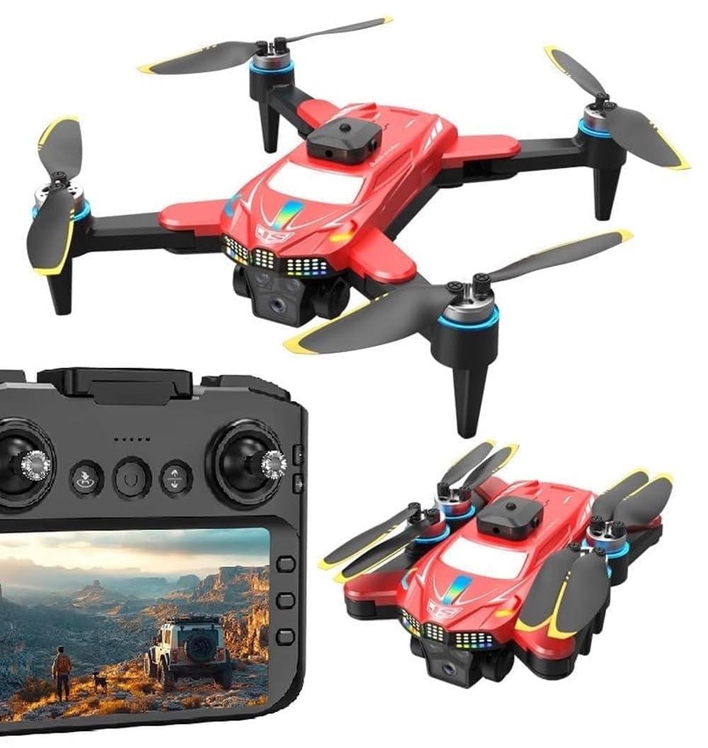 T6 Pro Drone Dual Camera 4k Optical Flow Positioning Remote Control Flying Quadcopter Gesture Video Drone with Brushless Motor and Obstacle Avoidance 4.5 Inch LCD Display - Image 1