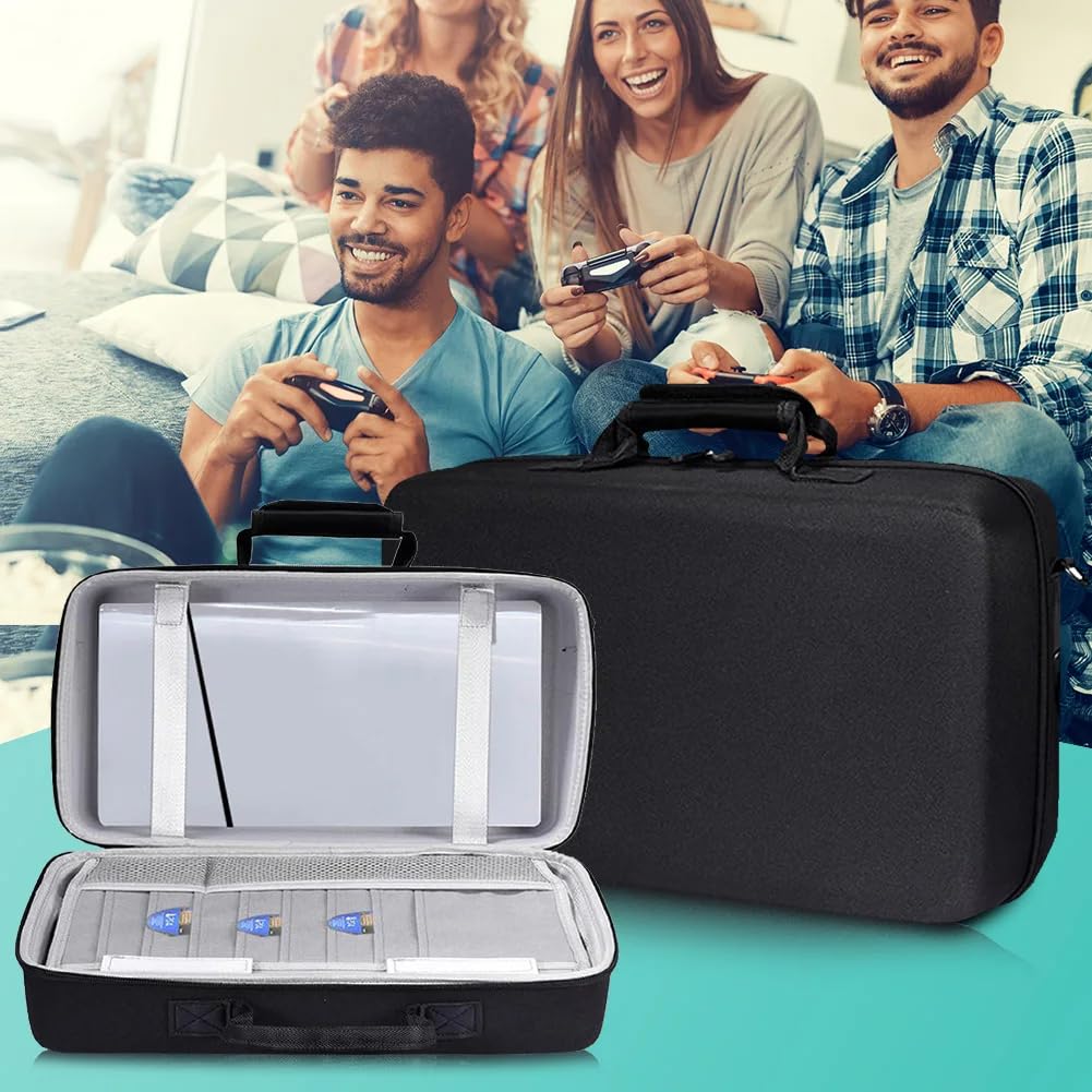 PS5 Slim Carrying Travel case Console Gamepad Controller Headphone Travel Bag, Playstation 5 Slim Accessories Black - Image 3
