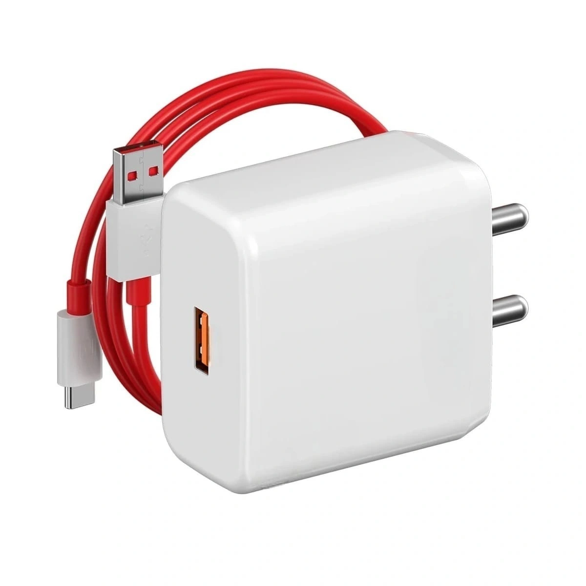 Accede A136 Speed 65 Fast Charge Supports Warp, Super VOOC, Dash, Fast & Super Fast Charging Adaptor With Type C Cable RED - Image 1