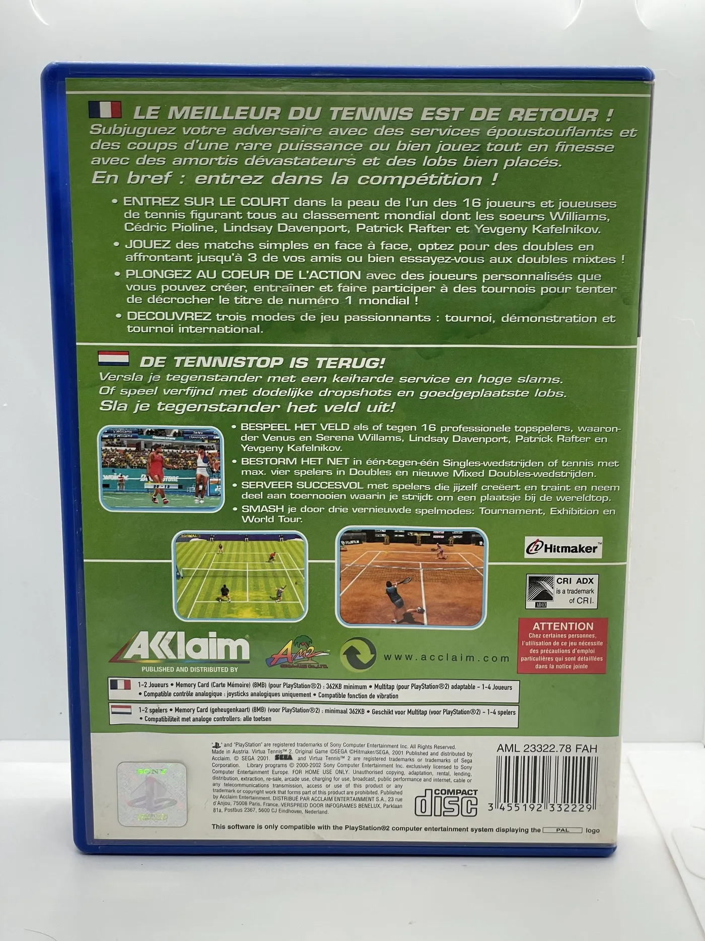 Virtua Tennis 2 ps2 ( Preowned ) - Image 3