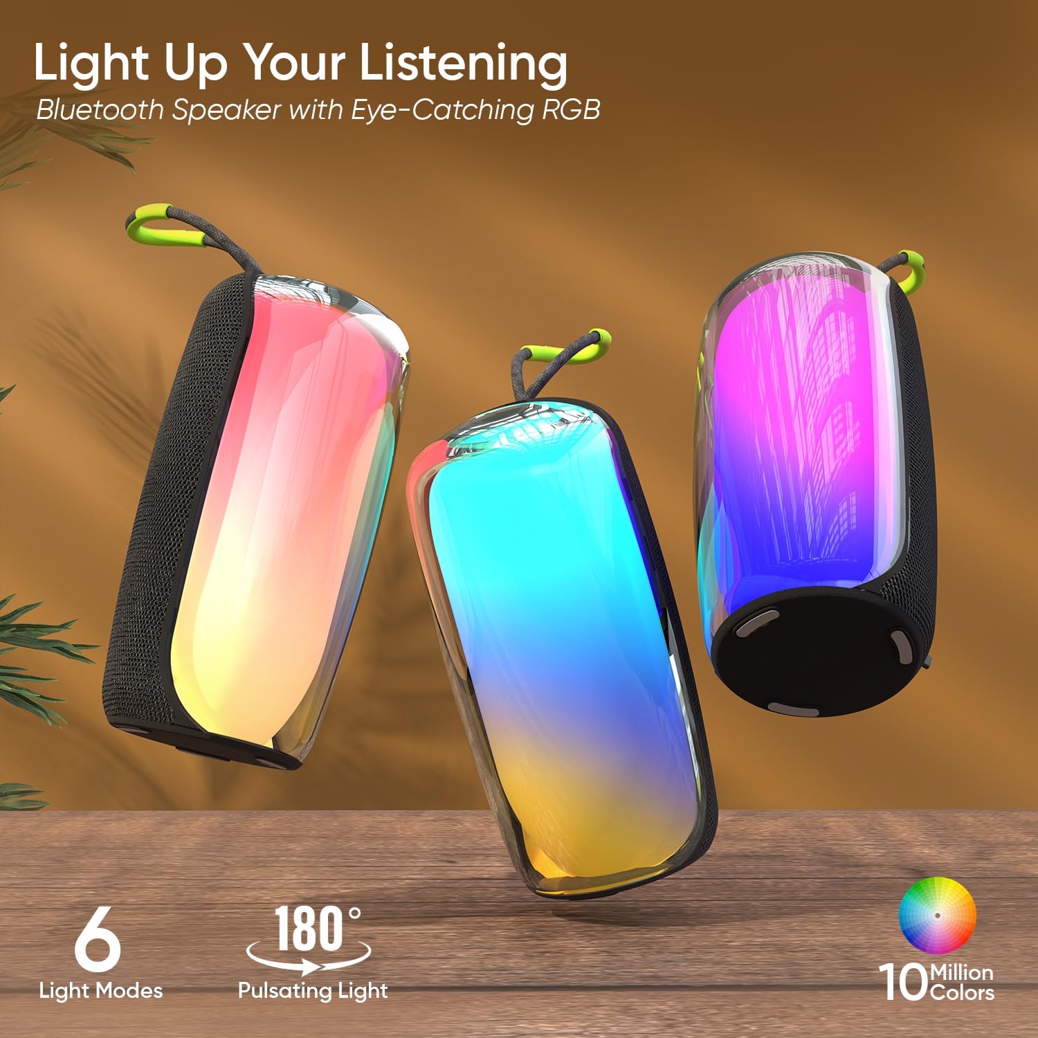 iGear Apollo 20W Portable Bluetooth Party Speaker, 360° Surround, 180° LED Light, TWS, BT 5.3, FM, USB, TF/SD Card, AUX, 6 Light, Twin Pairing Black - Image 8