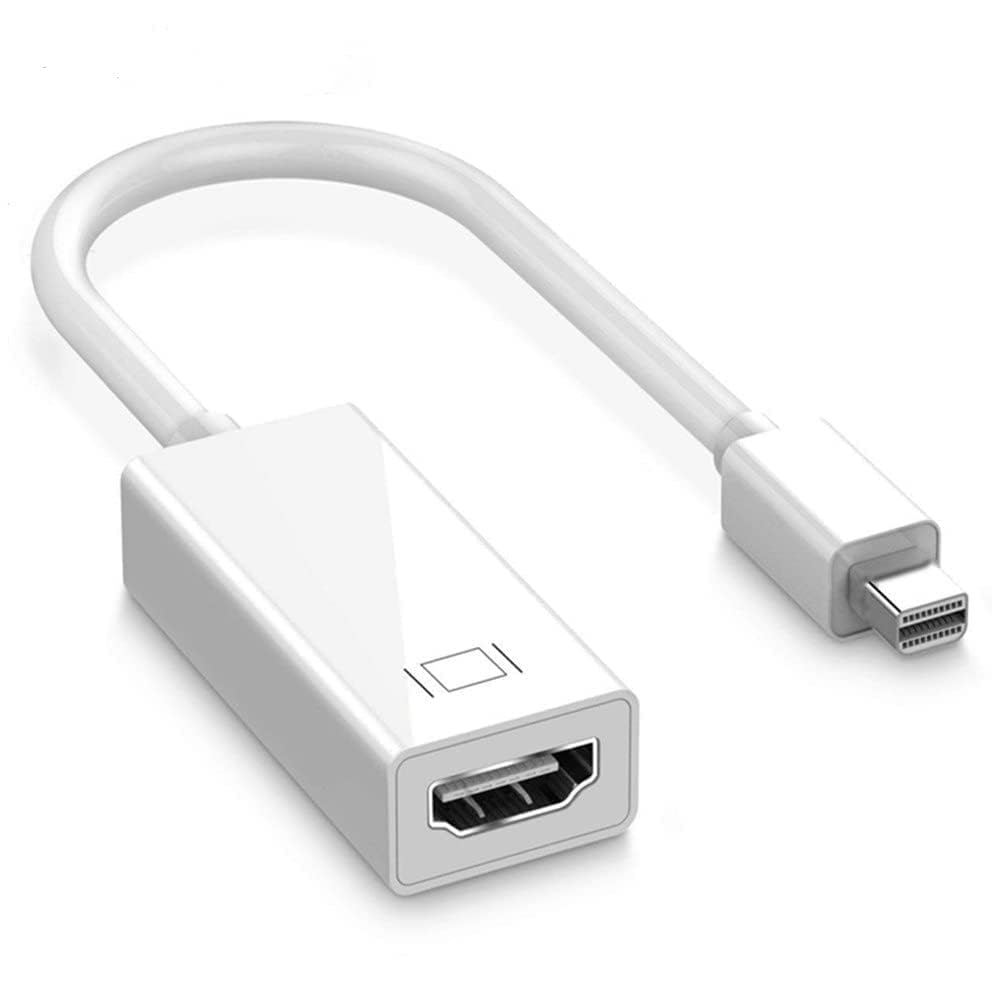 Mini DisplayPort  Mini DP Thunderbolt to HDMI 4K HD Video Adapter for MacBook Pro iMac MacBook Air Mac Mini Laptop (37.1 cm, White) - Image 1