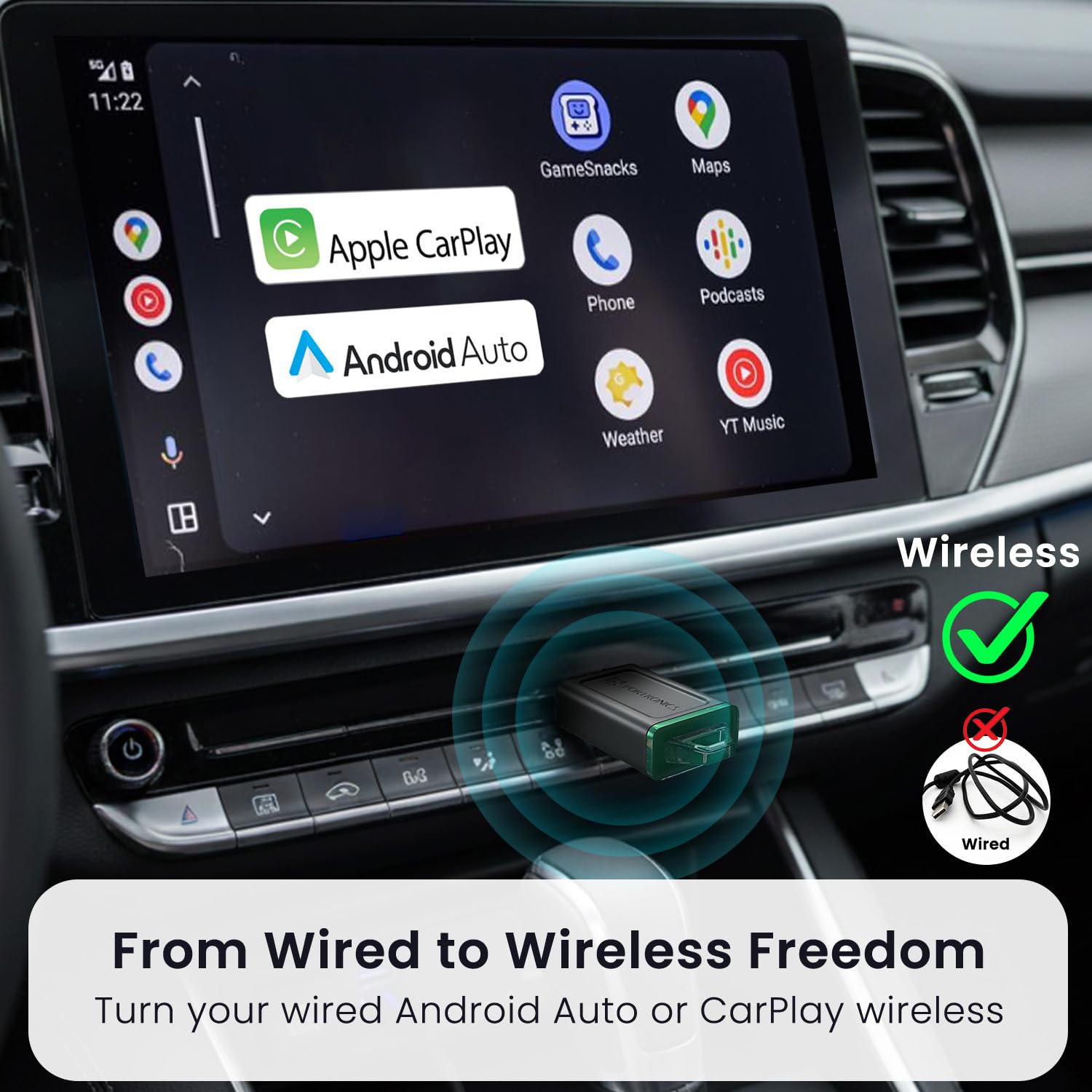 Portronics POR 3328 Tune Lite Wireless Car Receiver, Converts Wired to Wireless, Plug & Play, Android 12+ & iOS 15+ Portronics POR 3328 Tune Lite Wireless Car Receiver, Converts Wired to Wireless, Plug & Play, Android 12+ & iOS 15+ - Image 2
