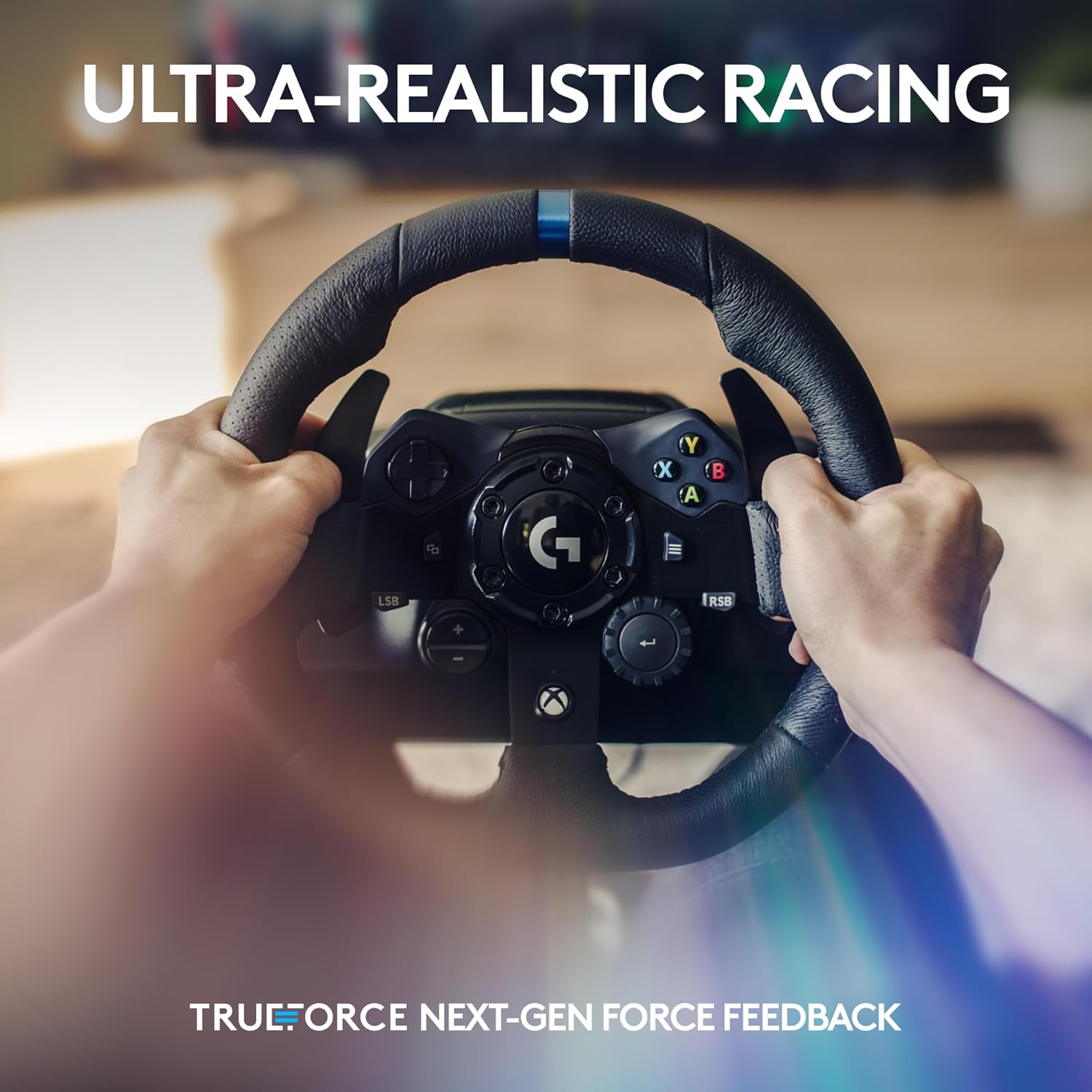 Logitech G923 Racing Wheel and Pedals for Xbox X|S, Xbox One and PC Featuring TRUEFORCE up to 1000 Hz Force Feedback, Responsive Pedal, Clutch Control - Image 4
