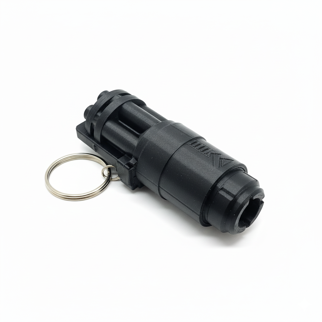 3D Printed Minigun Barrel Keychains - Image 3