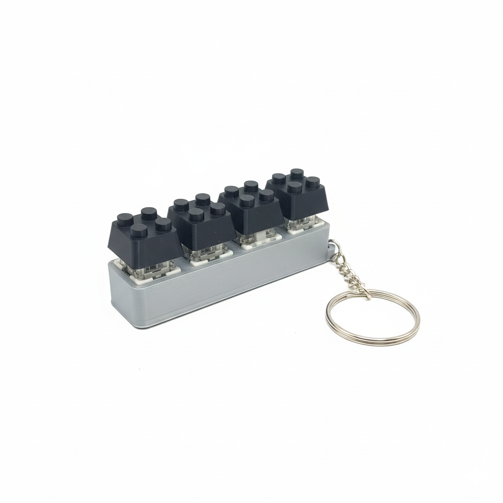 3D Printed Mechanical Keyboard "Clicky" Fidget Keychain Black - Image 2