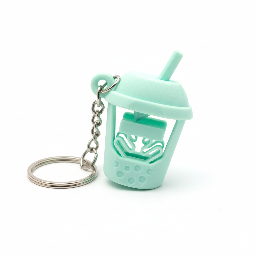3D Printed Boba Tea Fidget Keychain - Image 2