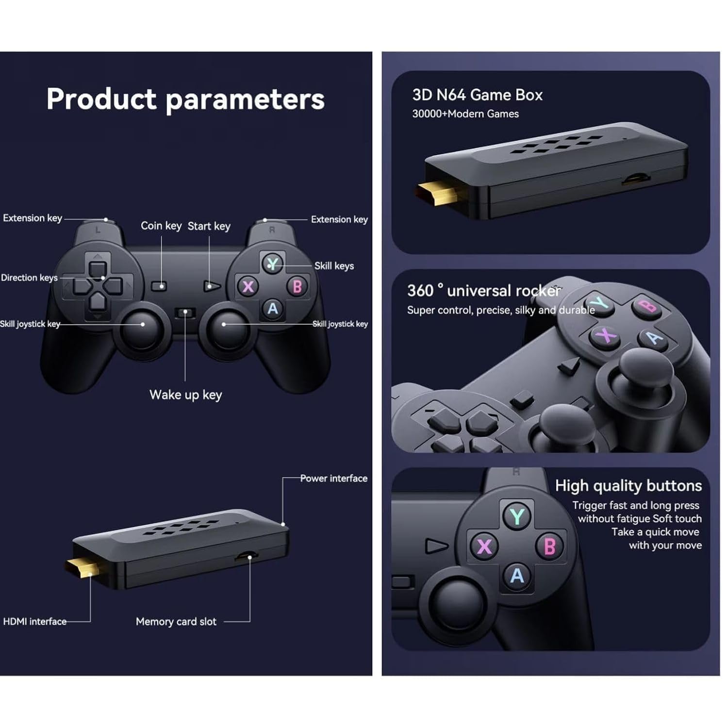 M33 Video Game For Tv Gaming, 30,000+ Games, 45+ Emulators,Bulit-In Games Plays Psp, Ps,Gta, God Of War, 4K Hdmi Output Game Stick - Image 6