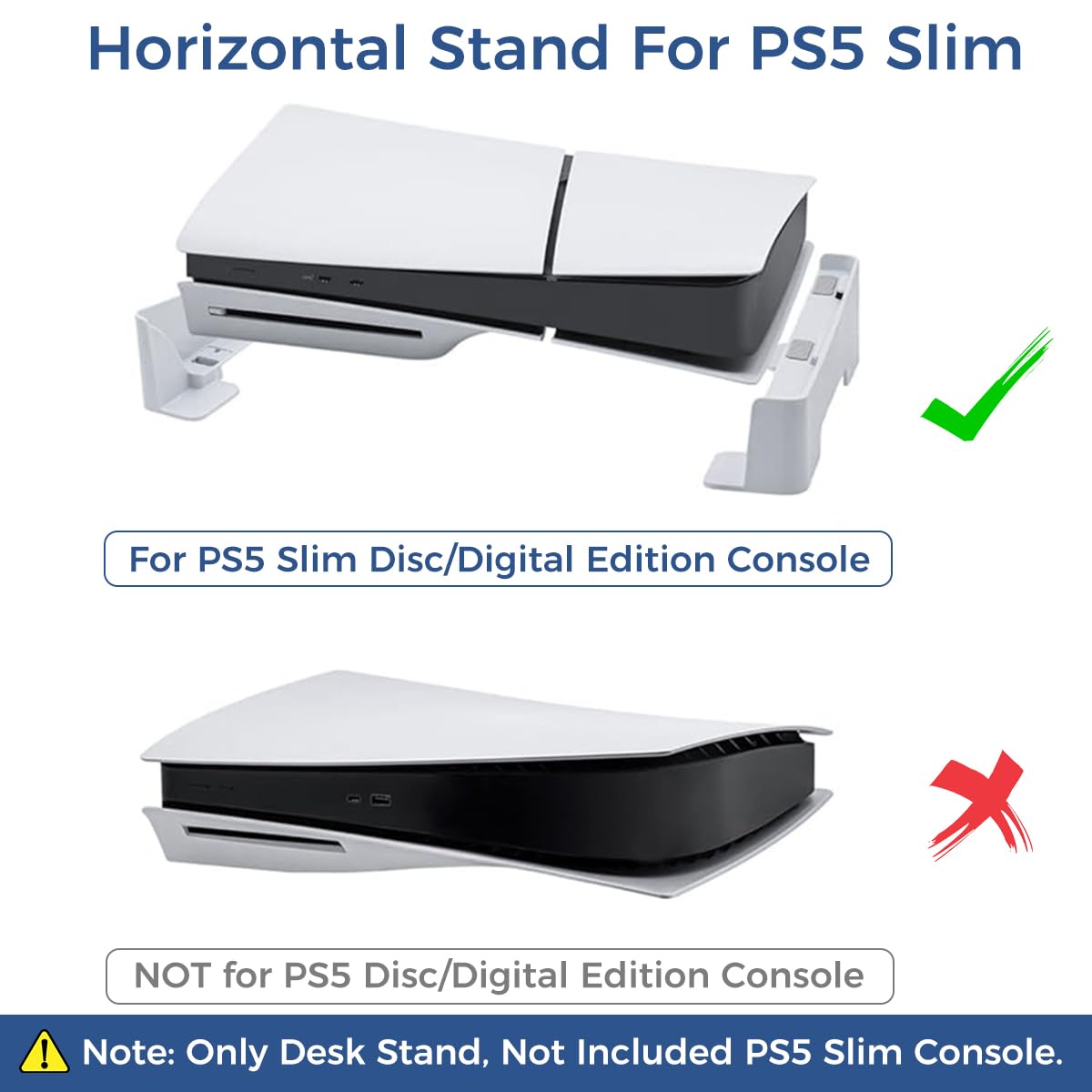 PGTECH HORIZONTAL STAND FOR PLAYSTATION 5 PS5 SLIM /PRO CONSOLE WHITE PG-P5S007B - Image 3