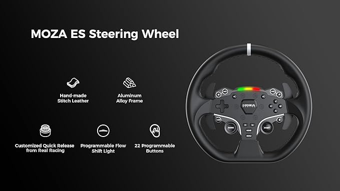 MOZA R5 Advanced Racing Simulator Bundle for PC Realistic Driving Experience, Featuring High-Performance Wheelbase and SR-Lite Pedals MOZA R5 Advanced Racing Simulator Bundle for PC Realistic Driving Experience, Featuring High-Performance Wheelbase and SR-Lite Pedals - Image 6