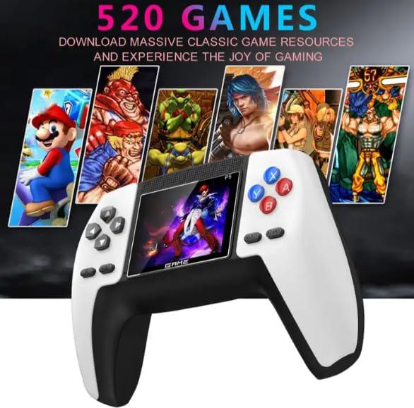 P5-Controller Style Retro Console With 520 Classic Games , Digital Game Player,Rechargeable Controller White - Image 6