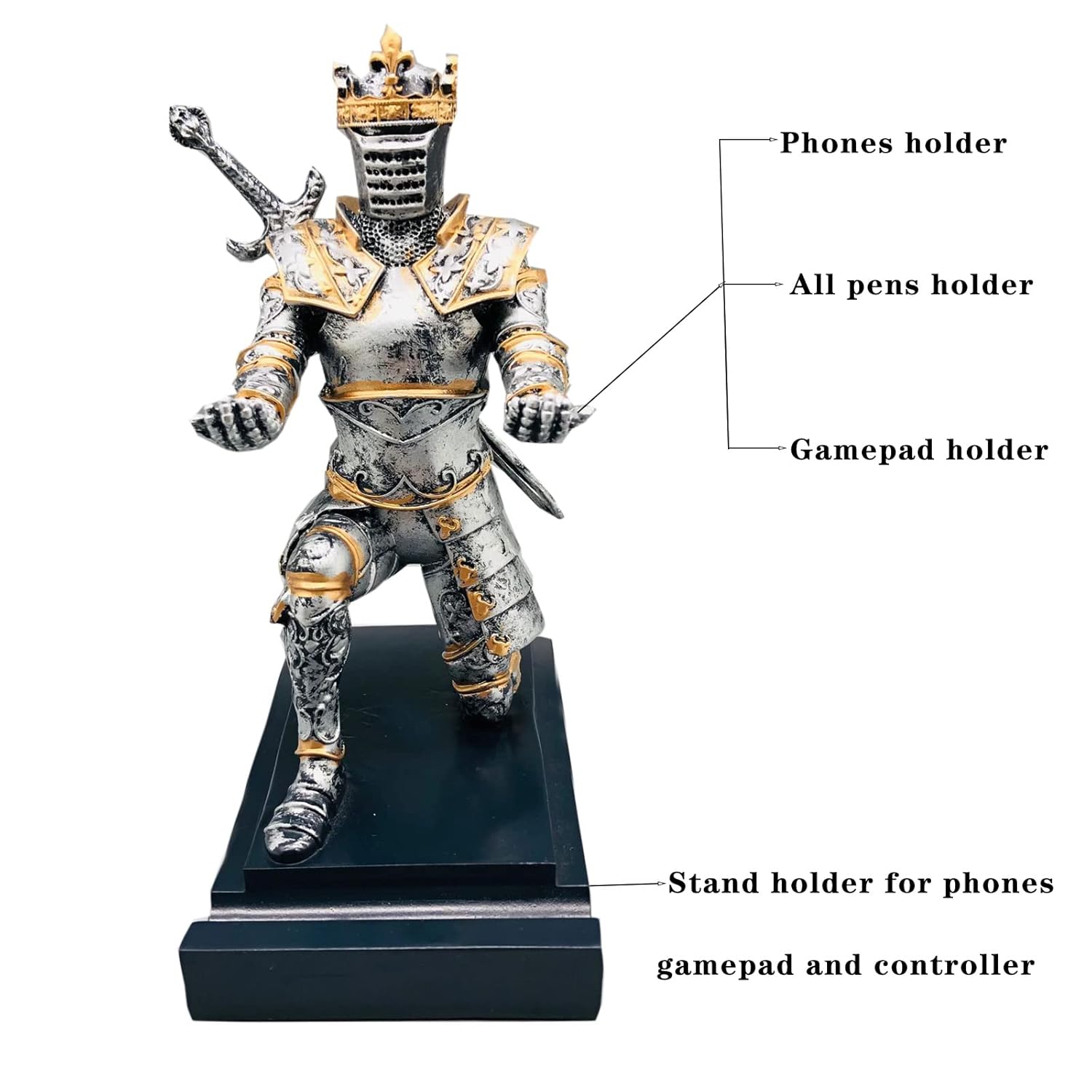 Kings Guard Knight Kneeling Magnetic Knight Stand for Gamepad,Phones Cards Figure for Gamers & Fans - Image 1