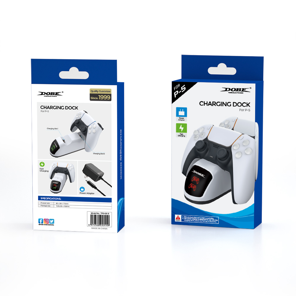 DOBE TP5 0515X PS5 controller, Edge Dual charging dock White - Image 2