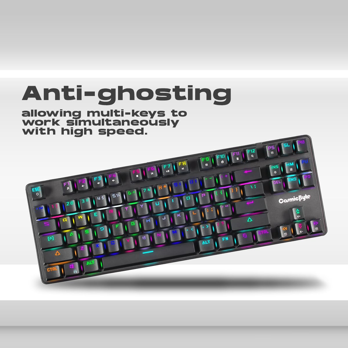 Cosmic Byte CB-GK-16 Firefly Per-Key RGB TKL Mechanical Keyboard Swappable Outemu Blue Switch,Black - Image 6