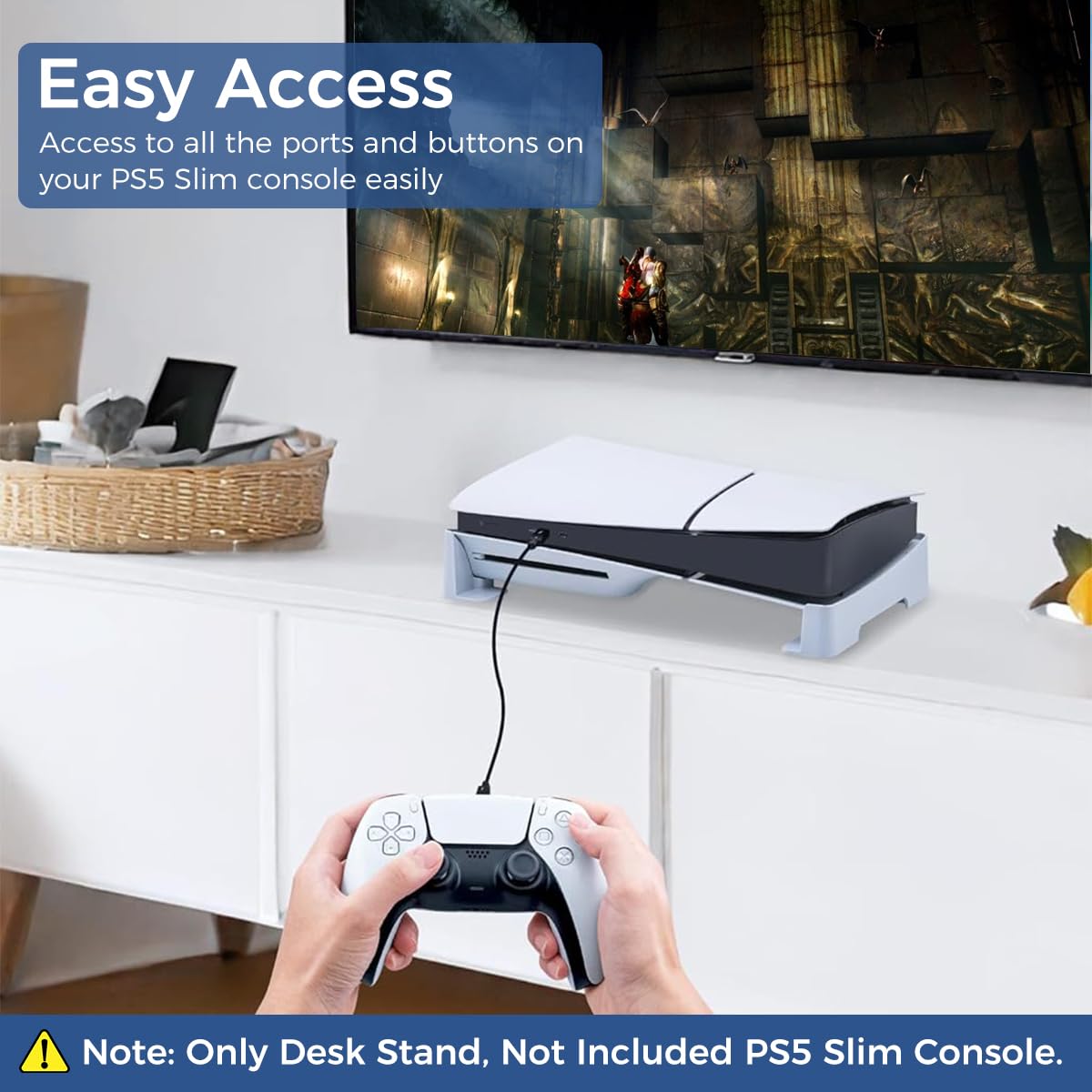 PGTECH HORIZONTAL STAND FOR PLAYSTATION 5 PS5 SLIM /PRO CONSOLE WHITE PG-P5S007B - Image 6