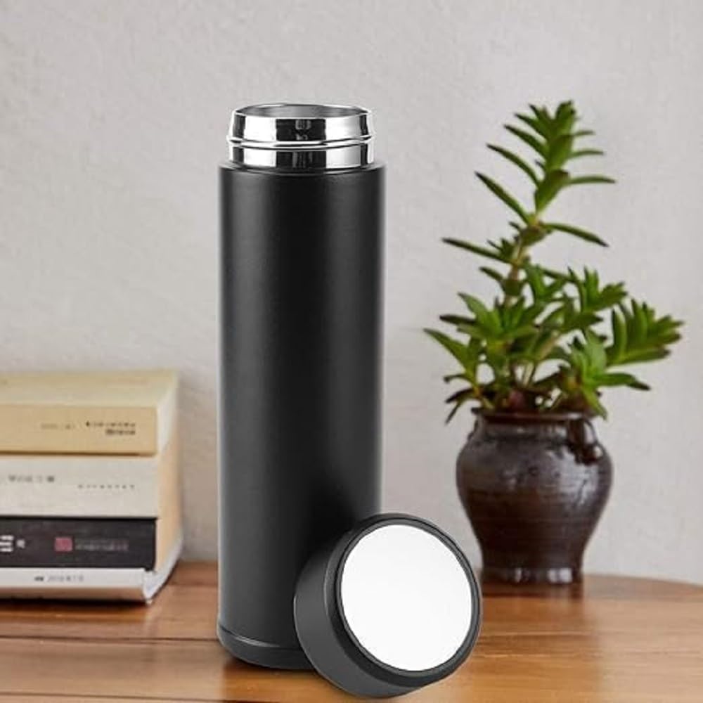 Smart Temperature Water Bottle 500ml, LED Display Touch Lid, Vacuum Insulated Stainless Steel Flask, Keeps Hot And Cold, Travel, Gym, Office Black - Image 1