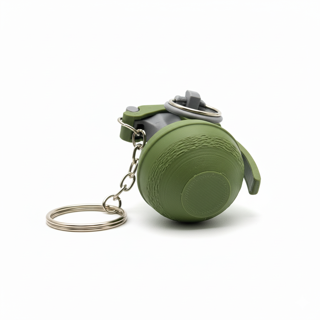 3D Printed Military Grenade Keychain - Image 3