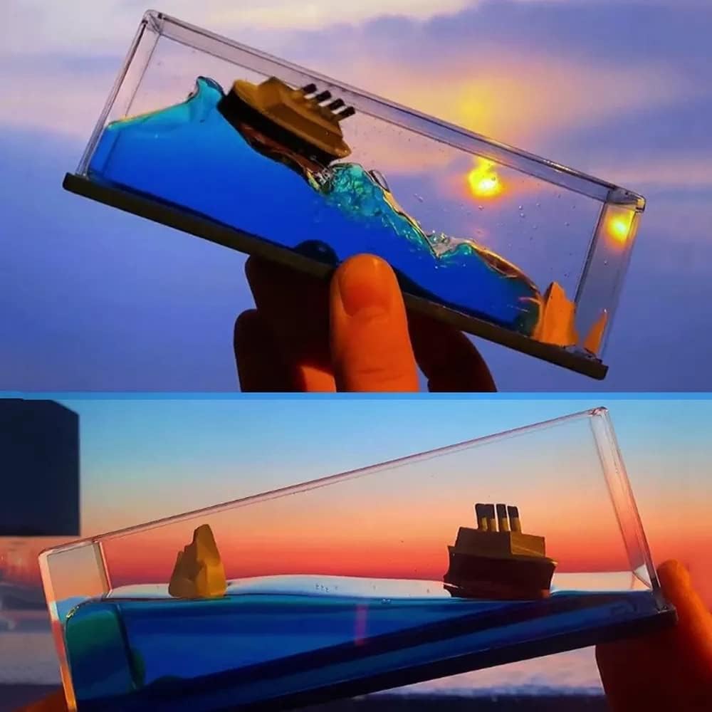Titanic Wave Cruise Ship, Liquid Ship Nautical Showpiece For Show Piece Decor, Acrylic Car - Image 5