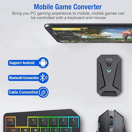 4 in 1 Mobile Game Combo Pack Pro with RGB Mini Gaming Keyboard & Mouse with Side Button, Gaming Adapter with Mobile Game Converter for Android (Wired+Wireless 4 in 1 Mobile Game Combo Pack Pro with RGB Mini Gaming Keyboard & Mouse with Side Button, Gaming Adapter with Mobile Game Converter for Android (Wired+Wireless - Image 5