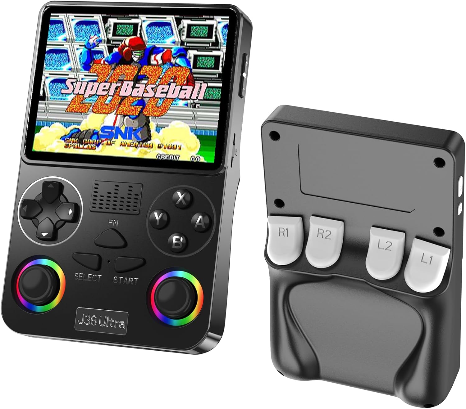J36 Ultra Retro Handheld Game Console WIFI 3.5" IPS Screen,20000+ Classic Games,64G TF Card, 3000mAh Battery,Portable Gaming Player for Travel,Gift for Teen or Partner Black - Image 1