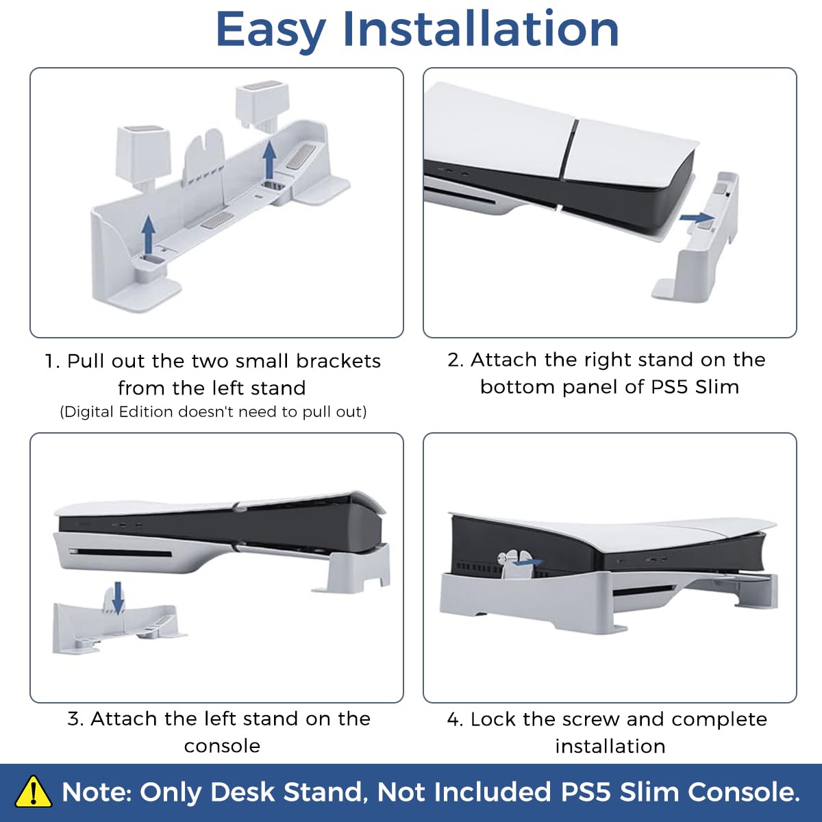 PGTECH HORIZONTAL STAND FOR PLAYSTATION 5 PS5 SLIM /PRO CONSOLE WHITE PG-P5S007B - Image 2