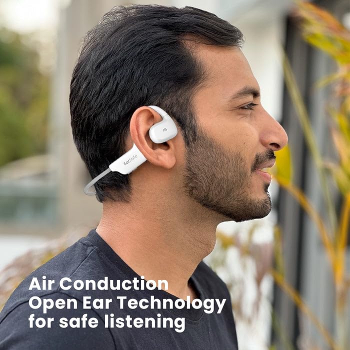 Ng Earsafe Lite Open Ear Air Conduction Headphones, Bluetooth V5.2, Dual Pairing, Ipx5 Water-Resistant & Sweatproof, 12H + Battery Life For Workout, Sports, All Day Long Calls, 2024 Model, White - Image 3