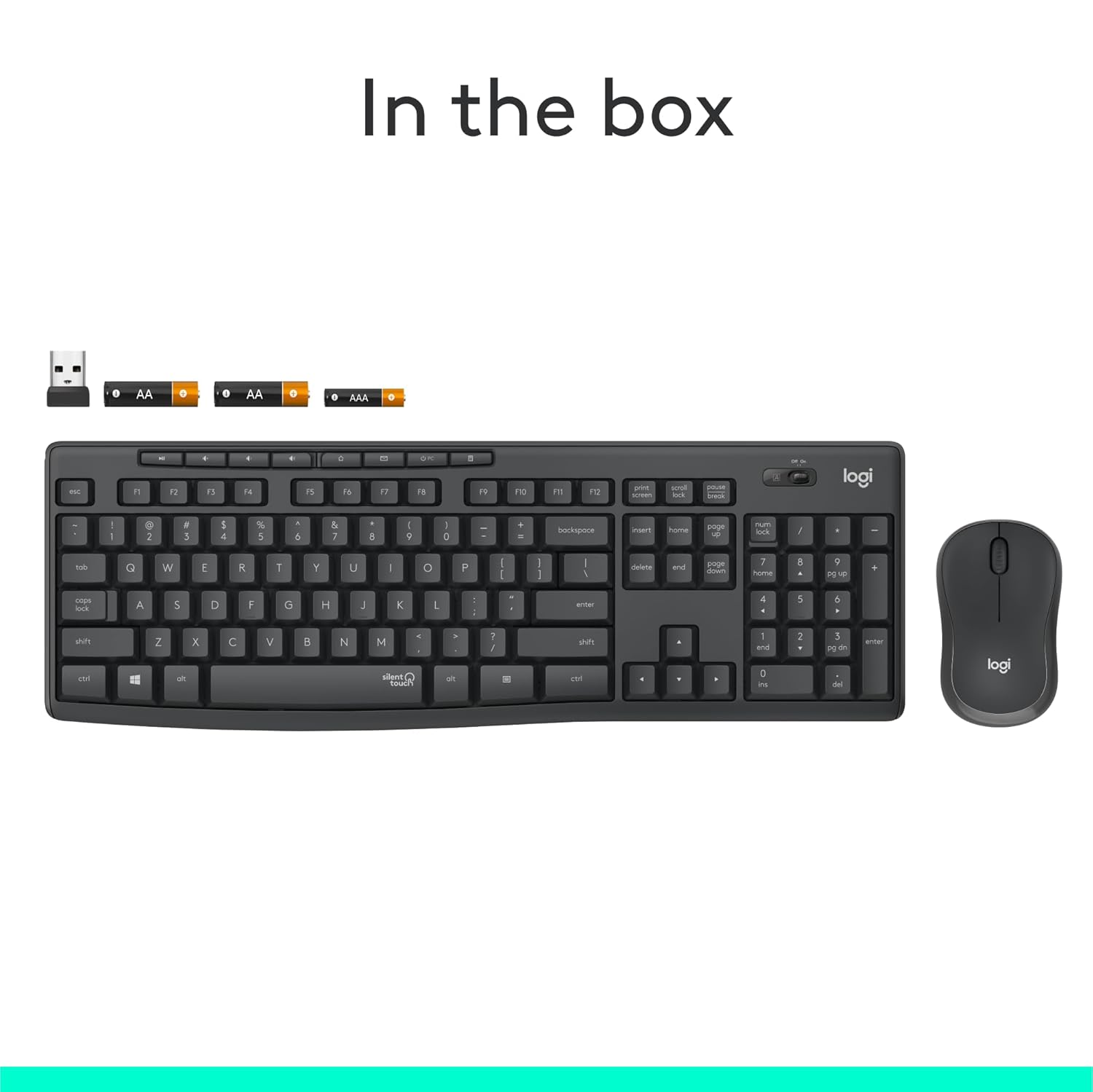 Logitech MK295 Silent Wireless Mouse & Keyboard Combo with SilentTouch Technology- Black - Image 4
