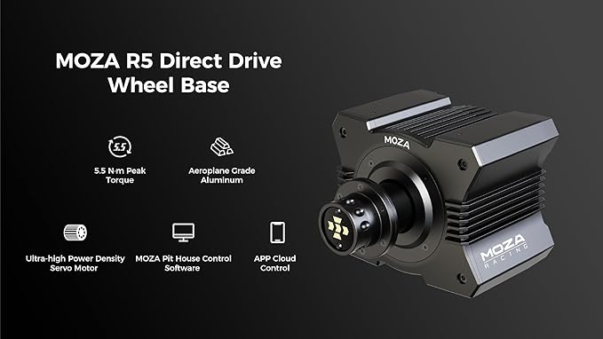 MOZA R5 Advanced Racing Simulator Bundle for PC Realistic Driving Experience, Featuring High-Performance Wheelbase and SR-Lite Pedals MOZA R5 Advanced Racing Simulator Bundle for PC Realistic Driving Experience, Featuring High-Performance Wheelbase and SR-Lite Pedals - Image 7