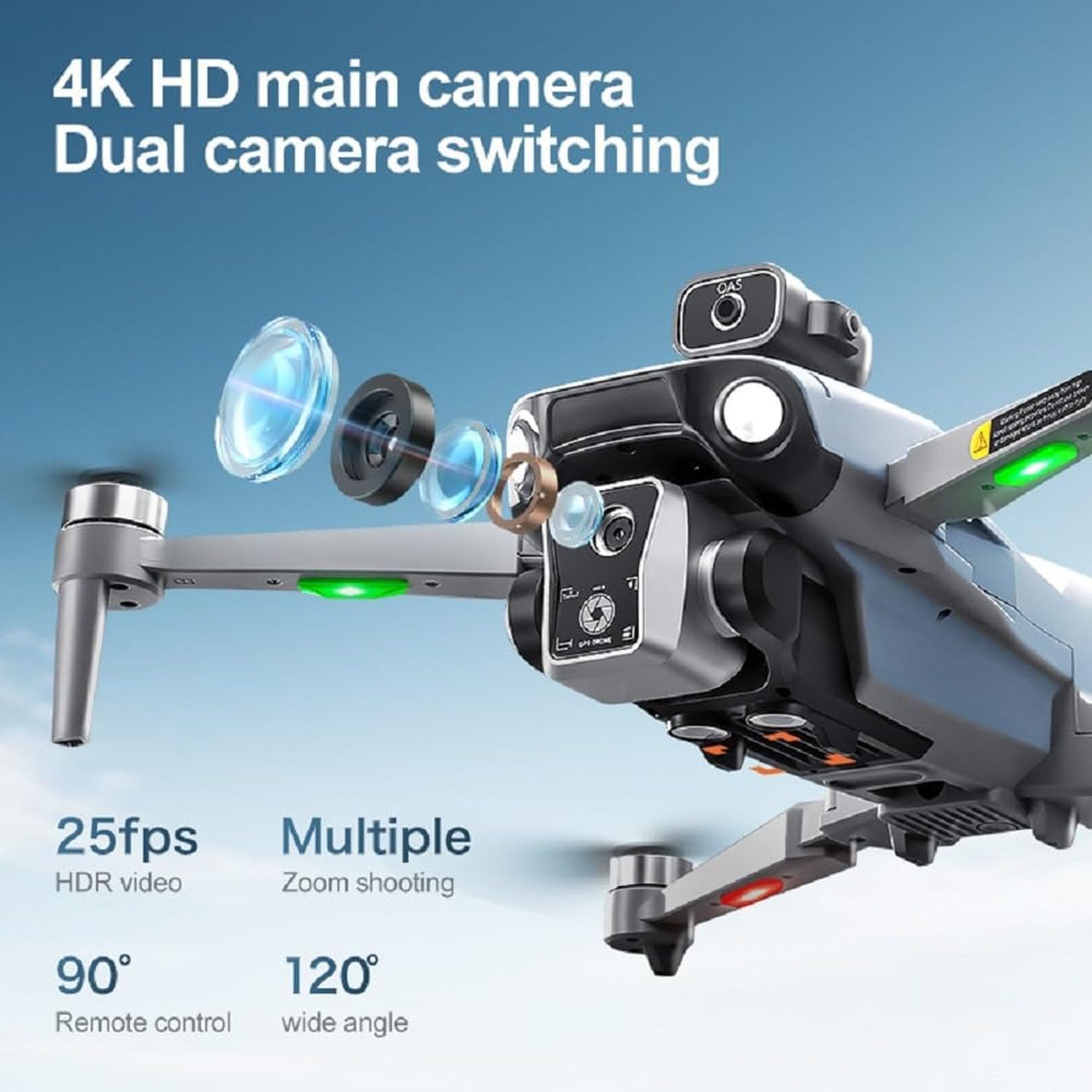 K19 max GPS Drone 4.5-inch Screen Controller, SD card, 2 Batteries, Airdrop, Brushless Motor, Obstacle Avoidance GPS Drone 4K Camera,Carrying Case - Image 7