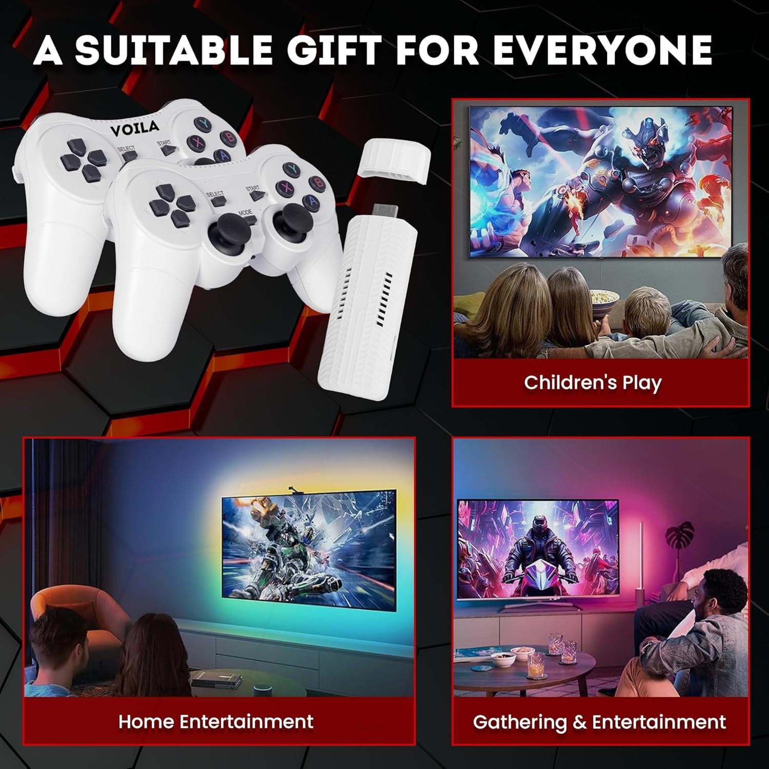 M66 Retro GameStick, 4K HD Gaming Console with 52 Emulators, 30,000 Built-in Classic and Modern Games, 64GB Storage, Plug and Play TV Gaming System - Image 4