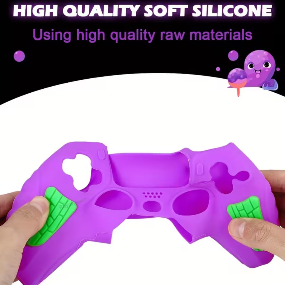 PS5 Controller Silicon Cover 2 Thumb Grip Purple & Green - Image 3