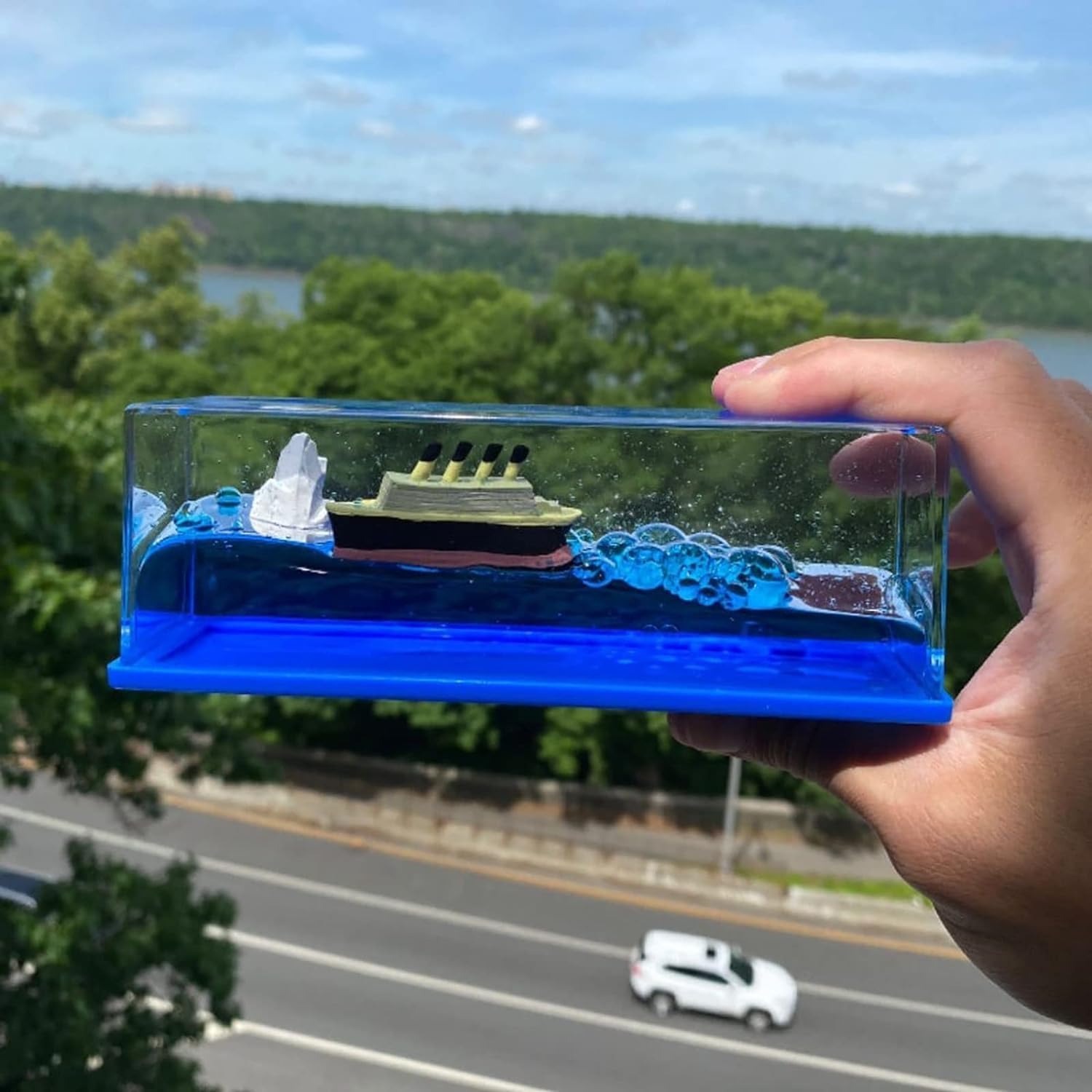 Titanic Wave Cruise Ship, Liquid Ship Nautical Showpiece For Show Piece Decor, Acrylic Car - Image 1