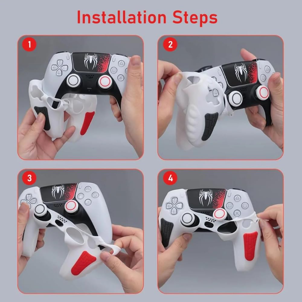 PS5 Controller Silicon Cover 2 Thumb Grip Spiderman Venom theme - Image 2