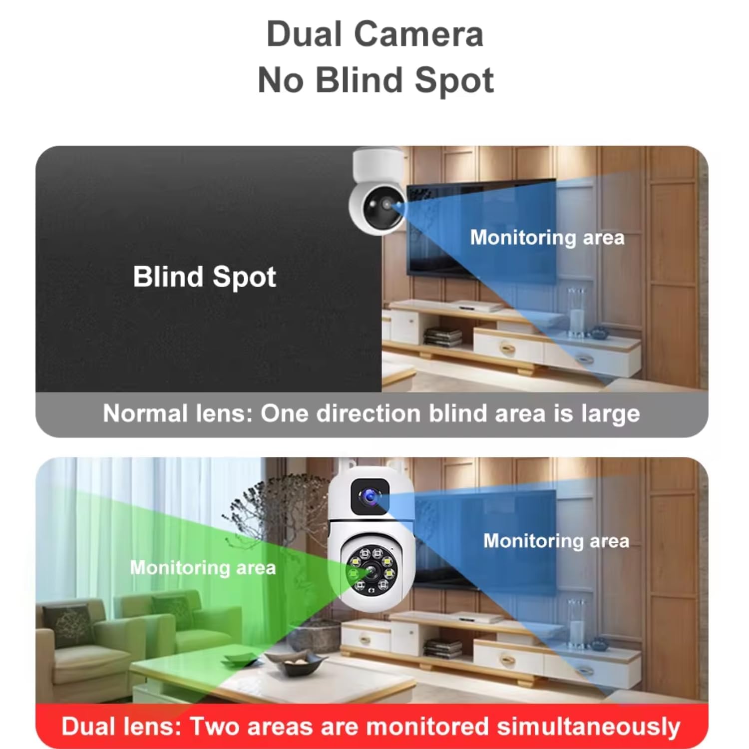 Smarthome Dual Lens, 5+5MP WiFi CCTV Camera, PTZ And Fixed View, AI Motion Detection, Color Night Vision, Two-Way Audio, 360 Coverage, App Access - Image 7