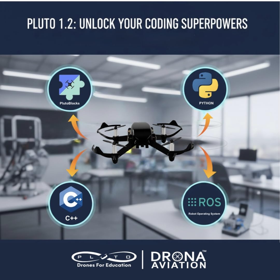 Drone Pluto 1.2 DIY Nano Drone Kit, Educational STEM, Crash-Resistant, Smartphone Controlled, Coding with Pluto Blocks And IDE, 25+ Projects - Image 7