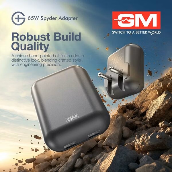 GM G+ 65W Spyder GaN Adapter Adapter only 65W Adapter Grey - Image 2