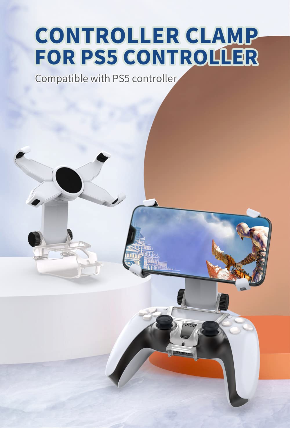 PS5 Controller Mobile Phone Mount Clip, Mobile Gaming Clip Cell Phone Stand Holder Bracket for PS5 Controller Remote Play (PS5 Controller Not Included) - Image 3