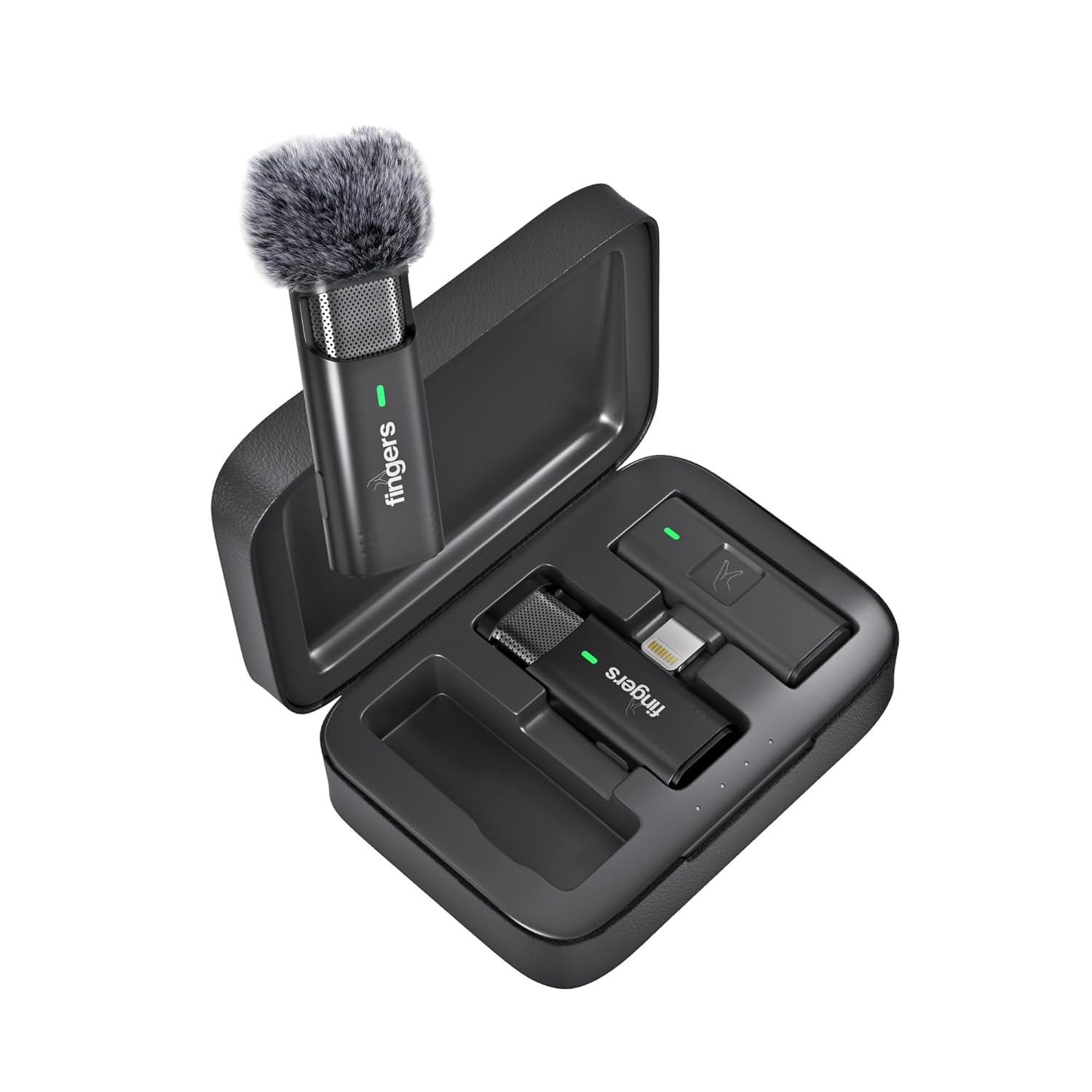 FINGERS Duo-PhoneMic-Lightning Lavalier Wireless Microphone Lapel/Collar Wireless Mic for Audio Recording, Vlogs, Live Streaming, Omnidirectional, Simple Plug And Play - Image 1