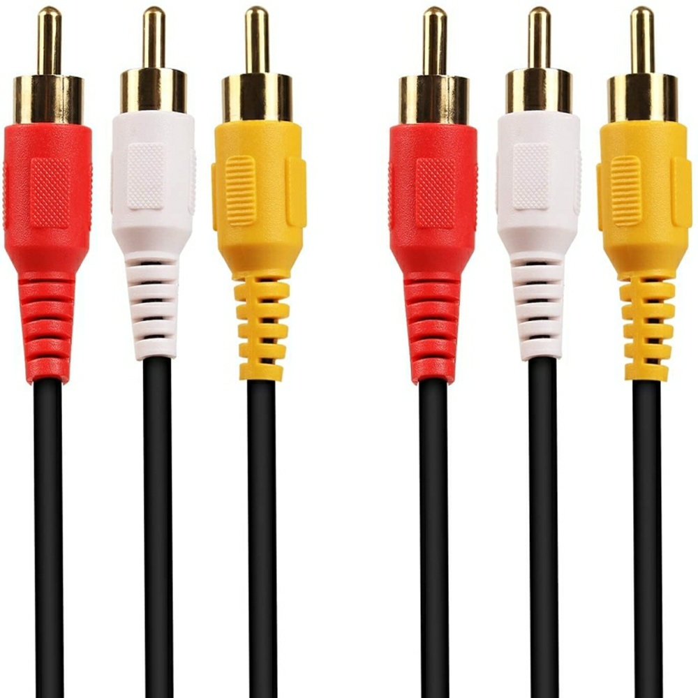 3 RCA Male-Male Composite Audio Video AV Cable for LCD LED DTH TV Red,White,Yellow 1.5 Meter - Image 1