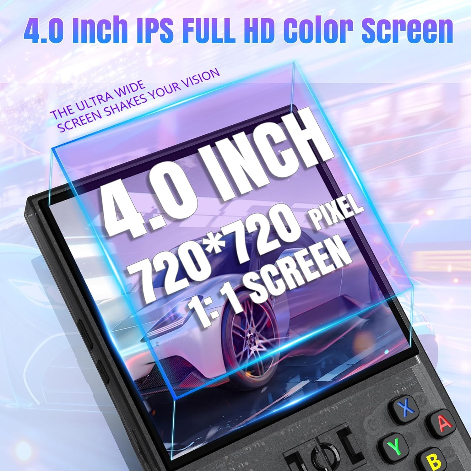 R36MAX 2025 New Upgrade Retro Handheld Game Console 64G,  18000+ Built-in Classic Games, Portable Hand Held Open Source Linux System 4.0-in 4k HD IPS Screen Video Player Grey - Image 3