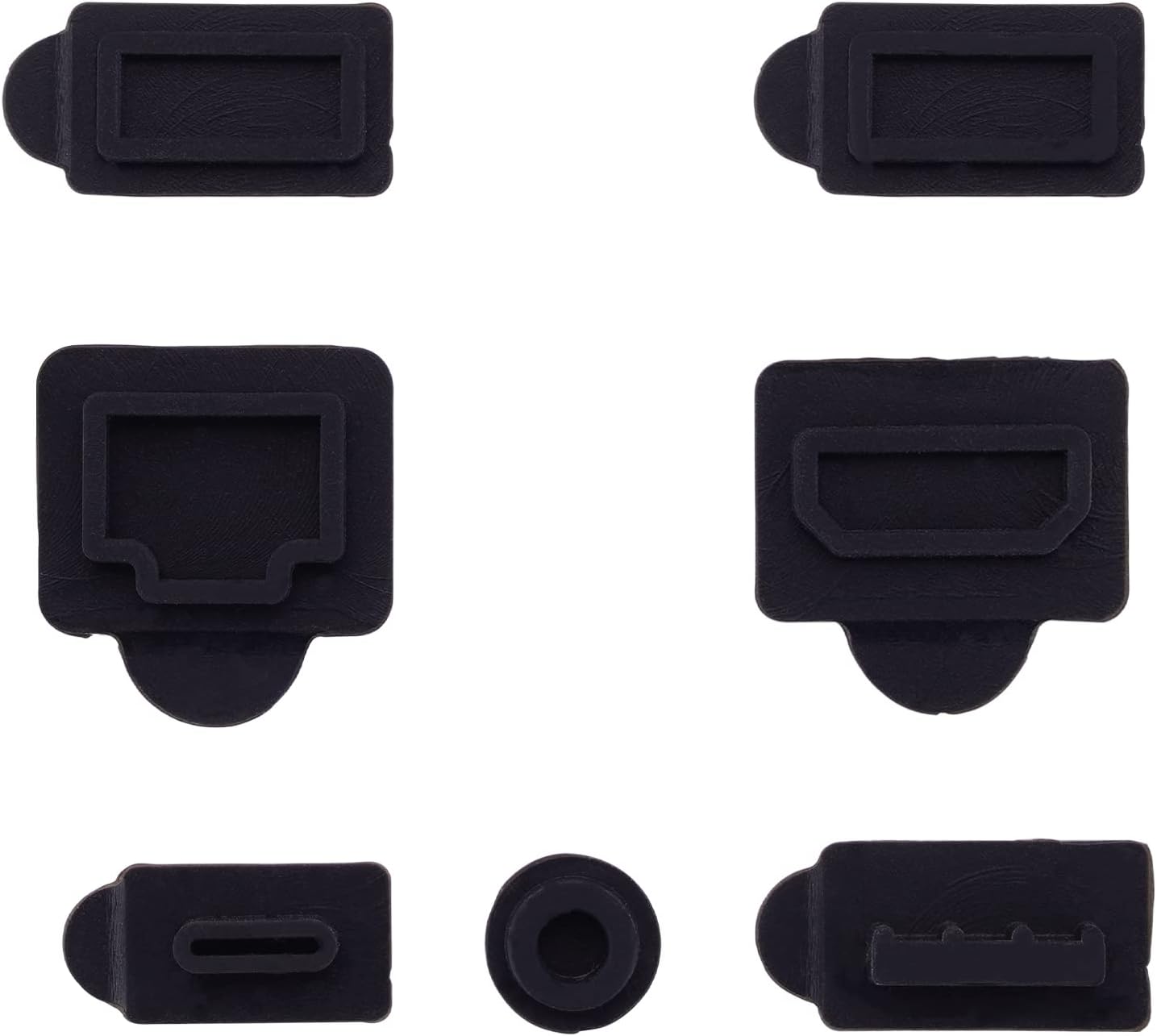 Dust Plug Cover 7 pcs Set Black for PS5 Fat Console, USB HDMI Silicone Dust Plugs Compatible with PS5, Type A/C LAN Port Dust proof Plug for PS5, Dust proof Plug Accessories for PS5 Console - Image 4
