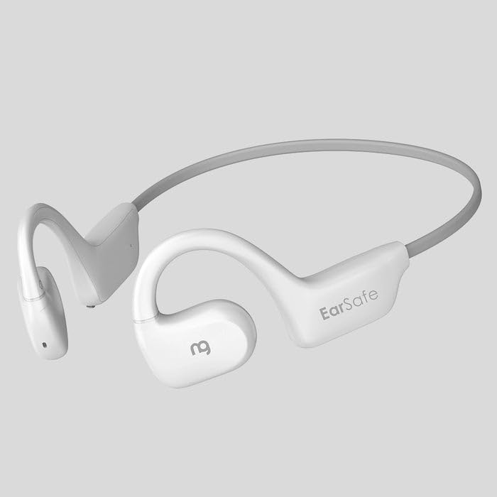 Ng Earsafe Lite Open Ear Air Conduction Headphones, Bluetooth V5.2, Dual Pairing, Ipx5 Water-Resistant & Sweatproof, 12H + Battery Life For Workout, Sports, All Day Long Calls, 2024 Model, White - Image 1