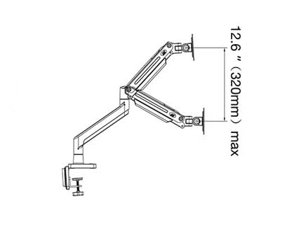 Portronics POR 3421 Aerolift Duo Dual Monitor Vertical Desk Arm Gas Spring Full Motion Swivel Monitor Mount with for up to 32 inch Monitors with Load Capacity from 4.4~30lbs for Each Arm Height Adjustable Monitor - Image 8
