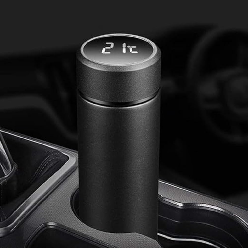 Smart Temperature Water Bottle 500ml, LED Display Touch Lid, Vacuum Insulated Stainless Steel Flask, Keeps Hot And Cold, Travel, Gym, Office Black - Image 4