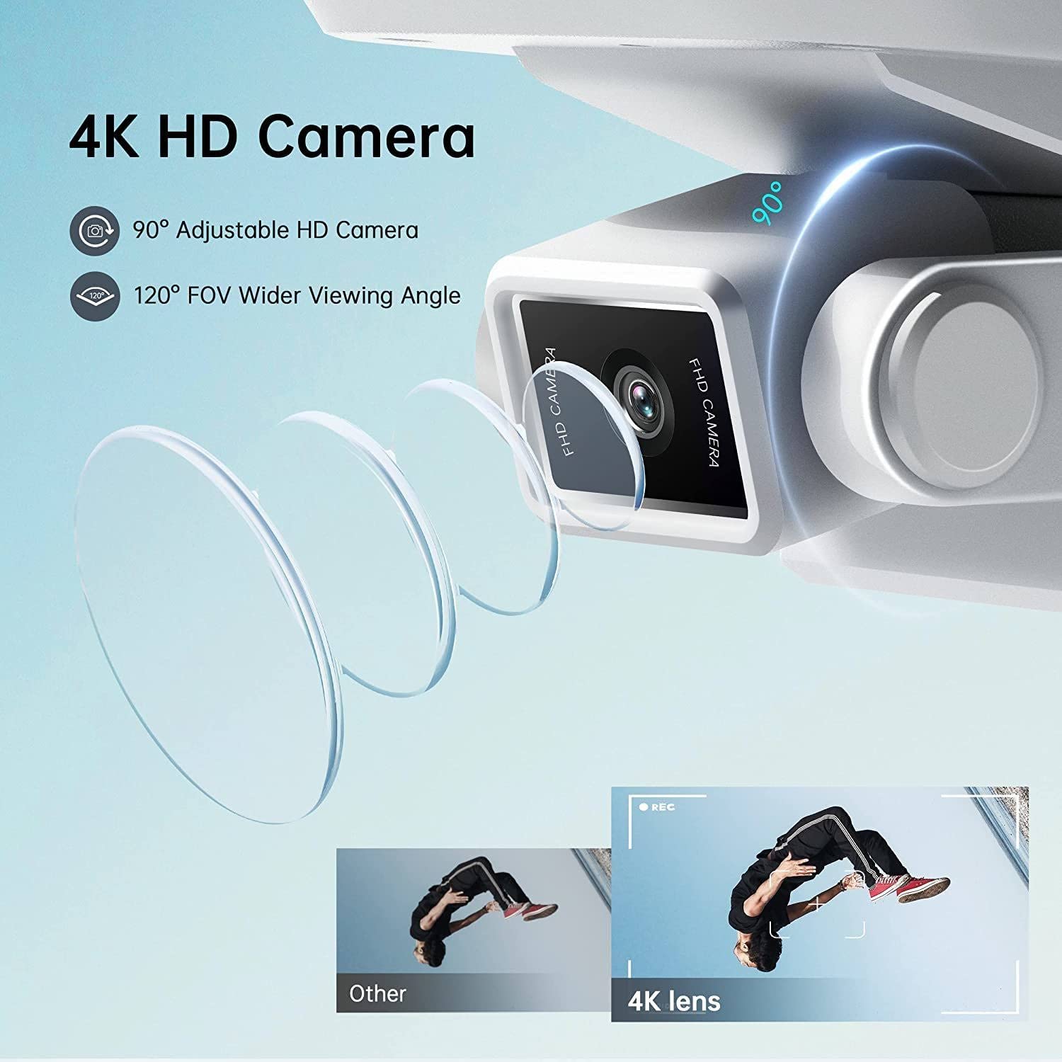 DR-DG600C RC Drone with 4K Camera, Quadcopter, Auto Return, Follow Me, Gesture Control, Waypoints, Headless Mode, 2 Batteries, Compatible VR Glasses - Image 12