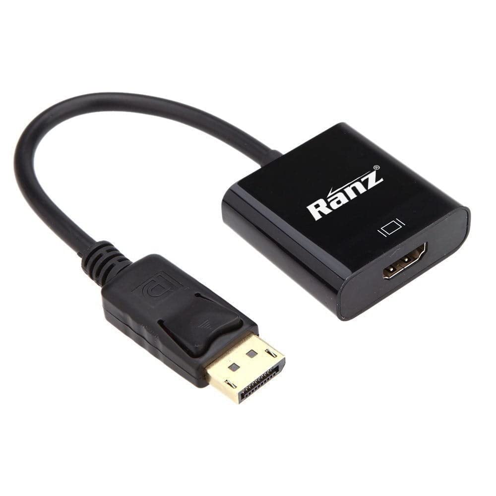 RANZ, DisplayPort to HDMI Adapter, Converter DP Male to HDMI Female Cable Converter Gold-Plated Cord for HD Monitors, Displays and HDTV's - Image 1