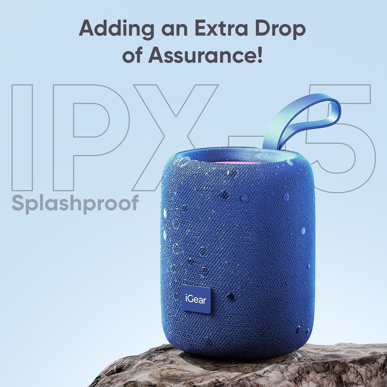 IGear Roll 10W Portable Bluetooth Speaker-Immersive 360-Degree Surround, RGB Lights, 7-Hour Playtime, Splashproof, True Wireless Stereo (TWS) Blue - Image 5